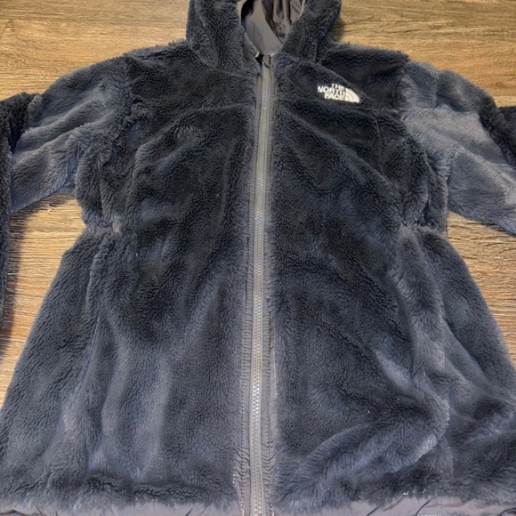 The North Face girls size large 12 reversible charcoal coat - Picture 3 of 11